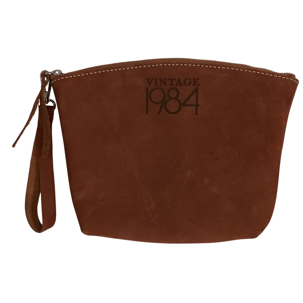 Personalized 'Vintage 1984' Leather Wristlet‎ SKUCH094